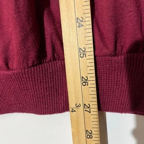 Members Only Vintage Mens Large Long Sleeve Polo Shirt Maroon Colorblock Stripe - Picture 6 of 8